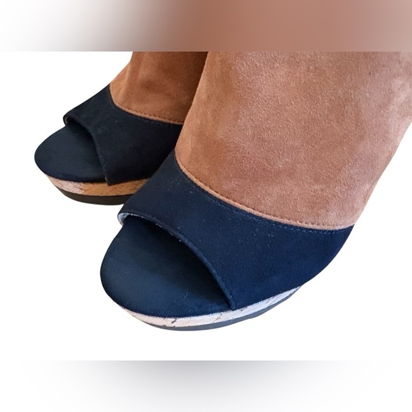 New Sam Edelman women’s wedge sandals suede leather upper cork heels Size 6.5 - Picture 5 of 8